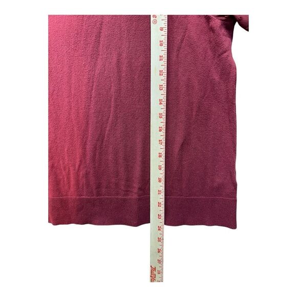 CeCe Cynthia Steffe Pullover Sweater Womens XL Burgundy Sheer Clip Dot Sleeves - Picture 6 of 11